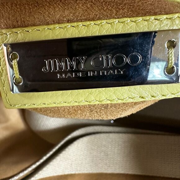 Jimmy Choo Rosalie Satchel 2-Way Bag Suede Leather Beige Yellow - Picture 4 of 16